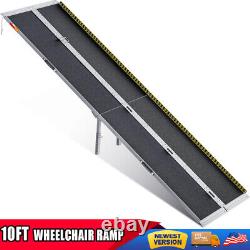 10 ft Wheelchair Ramp Aluminum Multi-Folding Scooter Mobility Portable 600 LB