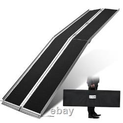 10FT Folding Aluminum Wheelchair Ramp Portable Mobility Scooter Non-Slip 800LBS