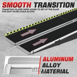10Ft Aluminum Folding Wheelchair Scooter Mobility Ramp Portable Non-Slip 800 LBS