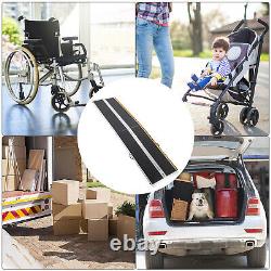 10ft Aluminum Folding Wheelchair Scooter Mobility Ramp Portable Non-Skid 600Lbs