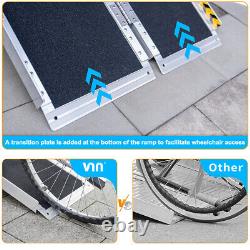 10ft Wheelchair Ramp Aluminum Multi-Folding Scooter Mobility Portable 600 LB