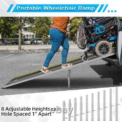 10ft Wheelchair Ramp Aluminum Multi-Folding Scooter Mobility Portable 600 LB