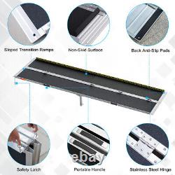 10ft Wheelchair Ramp Aluminum Multi-Folding Scooter Mobility Portable 600 LB