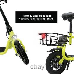 12'' Electric Scooter Folding Dual 450W with Seat Basket Off-Road Ebike Waterproof