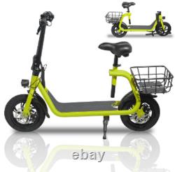 12'' Folding Electric Scooter 450W with Seat Off-Road Waterproof Commuter Ebike