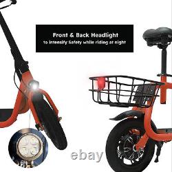 12'' Folding Electric Scooter 450W with Seat Off-Road Waterproof Commuter Ebike