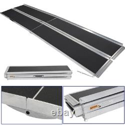 120 Folding Aluminum Wheelchair Ramp Portable Mobility Scooter Carrier 600 lbs