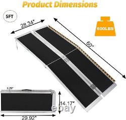 2'-10' Folding Aluminum Wheelchair Ramp Portable Mobility Scooter Non-Slip 600LB