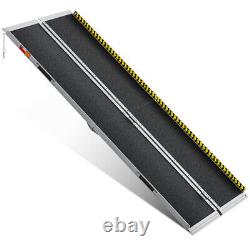 2/3/4/5/6/7/8FT Home Wheelchair Ramp Non-Skid Folding Aluminum Ramps Steps