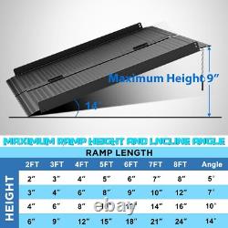 2-8 ft Folding Aluminum Wheelchair Ramp Portable Mobility Scooter Non-Slip 600LB