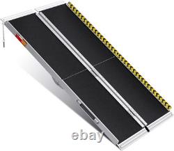2-8ft Folding Aluminum Wheelchair Ramp Portable Mobility Scooter Non-Slip 600LBS