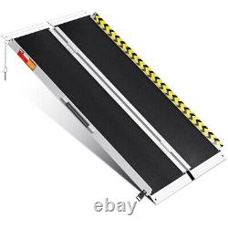 2-8ft Folding Aluminum Wheelchair Ramp Portable Mobility Scooter Non-Slip 600LBS