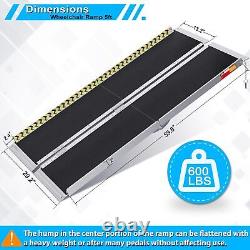 2-8ft Folding Aluminum Wheelchair Ramp Portable Mobility Scooter Non-Slip 600LBS