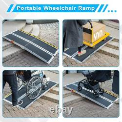 2-8ft Folding Aluminum Wheelchair Ramp Portable Mobility Scooter Non-Slip 600LBS