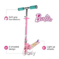 2 Wheel Kick Scooter for Kids Easy & Portable Fold-N-Carry Design, Barbie