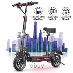 2000W Adults Electric Scooters Dual Motors Drive 48V Commute Off Road E-Scooter