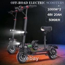 2000W Electric Scooters Dual Motors 48V 20Ah 31mph 10''Folding Off Road eScooter
