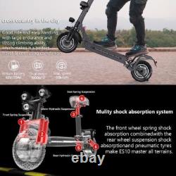2000W Electric Scooters Dual Motors 48V 20Ah 31mph 10''Folding Off Road eScooter