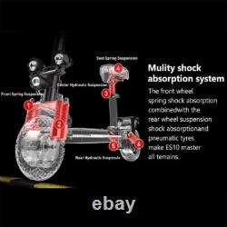 2000W Electric Scooters Dual Motors 48V 20Ah 31mph 10''Folding Off Road eScooter