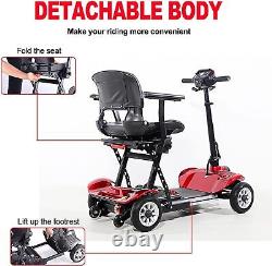 250W 4 Wheel Folding Mobility Portable Foldable Electric Scooter Travel New