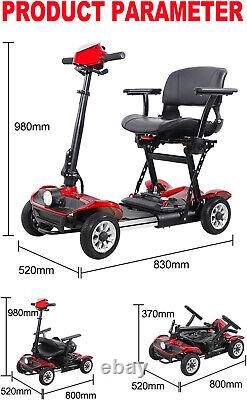 250W 4 Wheel Folding Mobility Portable Foldable Electric Scooter Travel New