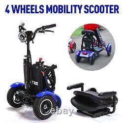 250W2 4 Wheel Folding Mobility Portable Foldable Electric Scooter Travel NewA8P