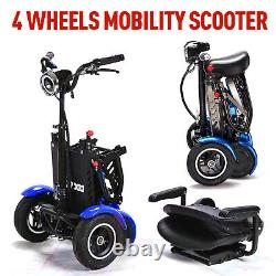 250W2 4 Wheel Folding Mobility Portable Foldable Electric Scooter Travel NewASK