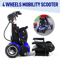 250W2 4 Wheel Folding Mobility Portable Foldable Electric Scooter Travel NewAhM