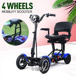 250W2 4 Wheel Folding Mobility Portable Foldable Electric Scooter Travel NewAhM