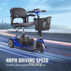 3-Wheel Folding Mobility Scooter for Seniors 12 Mile Range 265LBS Capacity