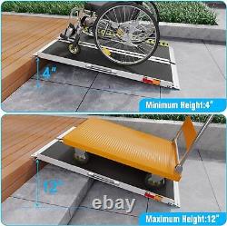 4 FT Portable Wheelchair Ramp Non-Slip Aluminum Folding Handicap Ramp Scooter