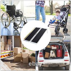 4' Portable Folding Aluminum Suitcase Threshold Ramp Wheelchair Mobility Scooter