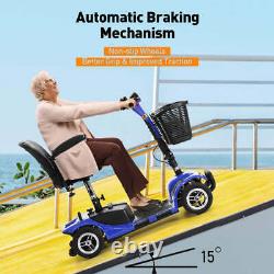 4-Wheel Electric Mobility Scooter for Seniors, Portable, Collapsible and Travel