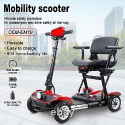 4 Wheel Electric Powered Wheelchair Foldable Portable Motorized Mobility Scooter