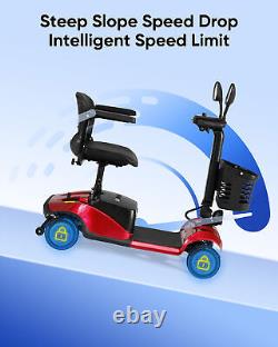 4 Wheels Electric Mobility Scooter for Seniors, Portable, Collapsible and Travel