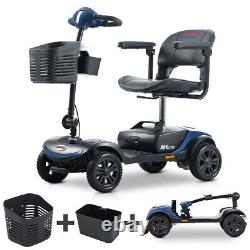 4 Wheels Folding Outdoor Portable Electric Power Mobility Scooter withBasket & Box