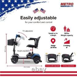 4 Wheels Folding Outdoor Portable Electric Power Mobility Scooter withBasket & Box