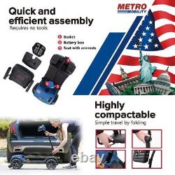 4 Wheels Folding Outdoor Portable Electric Power Mobility Scooter withBasket & Box