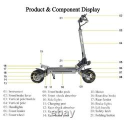 40 Miles Rang Adult Electric Scooter Dual SUSPENSION & BRAKES E Scooter 28mph US