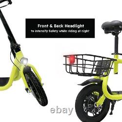 450W 12'' Tire Electric Scooter with Seat Folding Mini Ebike for Adult Commuter