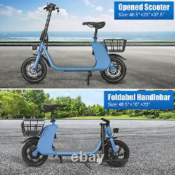 450W 36V 10AH Folding Electric Bike Scooter Seat Moped Commuter for Men Women US