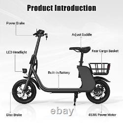 450W Ebike Sports Electric Scooter Adult with Seat Electric Moped E-Scooter US