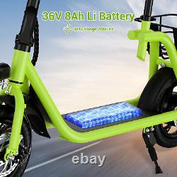 450W Foldable Electric Scooter with Seat & Carry Basket Commuter Urban E-Scooter