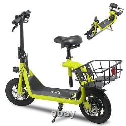 450W Foldable Electric Scooter with Seat & Carry Basket Commuter Urban E Scooter