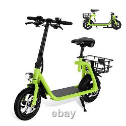 450W Foldable Electric Scooter with Seat & Carry Basket Commuter Urban E-Scooter