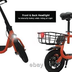 450W Folding Electric Scooter Urban Commuter Adult E-Scooter with Seat Basket