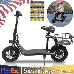 450W Motor Electric Scooter With Seat Folding E-scooter Ebike Commuter Adults
