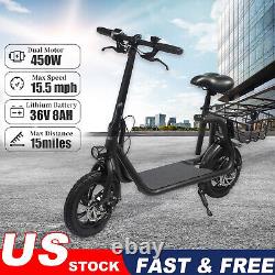 450W Portable Folding Electric Scooter Off-Road Waterproof E-bike Adult with Seat