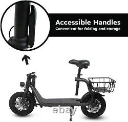 450W Sports Electric Scooter Adult with Seat Electric Moped Ebike E-Scooter