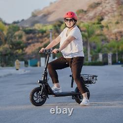 450W Sports Electric Scooter with Seat Electric Moped Adult Commuter E-Scooter